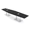 Skutchi Designs Hexagon Conference Table With Power Unit, 48 in W, 168 in L, Black HAR-HEX.IR-48X168-DOU-U999ST19-ESIL - alternate 1