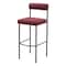 Homeroots Set of Two 30" Red and Bronze Shearling and Steel Low Back Bar Height Bar Chairs 555720 - alternate 1