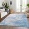 Homeroots 9' X 12' Sky Blue Denim Blue And Silver Abstract Washable Indoor Outdoor Area Rug 582222 - alternate 6