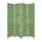Homeroots 84" Green Rustic Wood Folding Four Panel Screen Room Divider 274882 - alternate 1