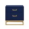 Homeroots 20" Gold And Dark Blue End Table With Two Drawers 544085 - alternate 1