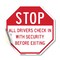 Signmission Stop All Drivers Check in With Secu, 18 Inch X 18 Inch, Vinyl Decal OC-D-18-242 - alternate 1