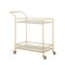 Homeroots 33" Gold And White Iron and Glass Rolling Bar Cart 551672 - alternate 5