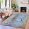 Homeroots 9' X 12' Blue And Beige Nautical Washable Indoor Outdoor Area Rug 630421 - alternate 4