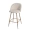 Homeroots 27" Beige and Oak Fabric and Metal Low Back Counter Height Swivel Bar Chair 719404 - alternate 1