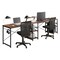 Homeroots 59" Walnut Wood and Stainless Steel L Shape Computer Desk 723781 - alternate 1