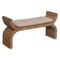 Homeroots 48in Beige and Brown Boucle and Solid Wood Upholstered Bench 723432 - alternate 6