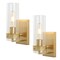 Jonathan Y Harper 4.5 in. 1-Light Coastal Minimalist Iron/Glass LED Sconce, Brass Gold/Clear, 2PK JYL9909A-SET2 - alternate 1