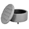 Niche Knight 28 in Large Round Pintucked Storage Ottoman with Lift off lid - Gray N6270CM - alternate 4