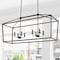 Jonathan Y Oria 46" 8-Light Iron Farmhouse Industrial Lantern LED Pendant, Oil Rubbed Bronze/Faux Wood JYL1324A - alternate 8