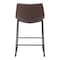 Homeroots Set of Two 24" Espresso and Black Faux Leather and Steel Counter Height Bar Chairs, 2PK 555764 - alternate 4