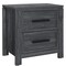 Homeroots 25" Dark Gray Solid and Manufactured Wood Distressed Two Drawer Nightstand 564647 - alternate 4