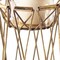 Homeroots 8" Antiqued Brass Distressed Geometric Metal And Glass Tabletop Hurricane Candle Holder 608518 - alternate 3