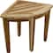 Homeroots 23" Natural Teak Corner Shower Bench 376731 - alternate 4