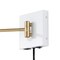 Jonathan Y Hygge 16" Swing Arm 1-Light Modern Midcentury Iron USB Charging Port LED Sconce, White/Brass Gold JYL1302A - alternate 10