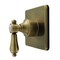 Kingston Brass Single-Handle Six-Way Diverter Valve with Square Trim Kit, Antique Brass KS4043BAL - alternate 1