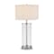 Homeroots 28" Nickel Glass Table Lamp With White Drum Shade 524527 - alternate 4