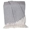 Homeroots 52" X 67" Gray and Ivory Woven Cotton Herringbone Throw Blanket with Fringe 548951 - alternate 1