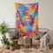 Homeroots 80" X 56" Blue Pink And Yellow Cotton Hanging Tapestry 397202 - alternate 3