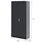Sandusky Lee Storage Cabinet, 72 in H, 36 in W, 18 in D, Swing, Keyed, Black, 4 Shelves VF41361872-09 - alternate 2
