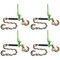 Mytee Products 4PK HiViz Green Folding Handle Ratchet Pro-Binder w/ 3/8in-5/16inGrab Hook 7100WLL, 4PK CBRS-FH38-C-SGHx4 - alternate 1