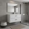 Homeroots 40" White Wood Freestanding Bathroom Vanity With White Sink And Two Drawers 627385 - alternate 3