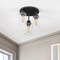 Jonathan Y Jonah 12" 3-Light Bohemian Farmhouse Iron/Seeded Glass LED Semi Flush Mount, Black/Clear JYL7556A - alternate 5