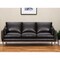 Homeroots 87" Dark Brown Leather Sofa And Toss Pillows With Brown Legs 546409 - alternate 1