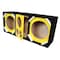 Deejay Led Two 10-in Woofers plus Two Tweeters and One Horn YELLOW Empty Chuchera Speaker Enclosure w/Quad Por D10T2H1YELLOW - alternate 3