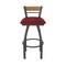 Holland Bar Stool Co Revelle 30in Swivel Bar Stool with Pewter Finish, Medium Back and Graph Ruby Seat 881 - alternate 4