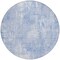 Homeroots 8' Sky Blue Denim Blue And Ivory Round Abstract Washable Indoor Outdoor Area Rug 583174 - alternate 4