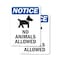 Signmission No Animals Allowed Sign With Symbol, 7 in W x Rectangle, Vinyl Decal OS-2PACK-NS-D-710-V-14375 - alternate 1