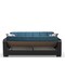 Homeroots 87" Blue Microfiber And Faux Leather Sleeper Sofa And Toss Pillows With Brown Legs 607176 - alternate 6