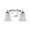 Jonathan Y Staunton 15" 2-Light Farmhouse Cottage Metal LED Vanity Light with Frosted Glass Shades, Chrome JYL7523B - alternate 10