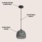 Jonathan Y Campana 8.25" 1-Light Bohemian Modern Woven Rope/Iron LED Pendant, Gray JYL6512D - alternate 9