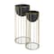 Homeroots Set of Two Black Metal 20 Ounce Round Pot Planters, 2PK 609412 - alternate 1