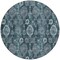 Homeroots 8' Teal Blue And Sky Blue Round Damask Washable Indoor Outdoor Area Rug 588198 - alternate 7