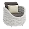 Homeroots 34" Gray And White Fabric Club Chair And Toss Pillow 564977 - alternate 1