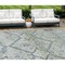 Homeroots 10' X 14' Artichoke Green Denim Blue And Silver Floral Washable Indoor Outdoor Area Rug 588857 - alternate 1