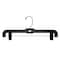 Nahanco 14in Black Plastic Heavy Weight Skirt/Pant Hanger w/ Black Hook and Black Plastic Clips, 100PK 2600PCBH - alternate 1