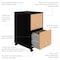 Space Solutions 14.25 in W 2 Drawer Mobile File Cabinet, Black / Platinum Oak 25855 - alternate 8
