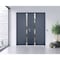 Vdomdoors Steel Double Doors Cynex 6777 Grey Stainless Inserts Single Modern Painted-W72xH80-Left-hand Outswi CYNEX6777DEXD-GRE-LH-O-W72 x H80 - alternate 3