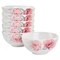 Martha Stewart 6 Inch Fine Ceramic 6 Piece Floral Decorated Cereal Bowl Set in White and Pink 129540.01 - alternate 1