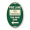 Signmission Fire Lane Tow-Away Zone with Left Arrow, 12 Inch X 18 Inch Architectural Oval, Heavy Gauge Aluminum A-OV-G-1218-23978 - alternate 1
