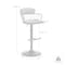 Armen Living Nash Adjustable Black Wood Bar Stool in Light Gray Fabric with Black Metal LCNABABLKLTGRY - alternate 5