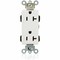 Leviton Straight Blade Receptacle, 5-20R, 20 A, 125V AC, Flush Mount, Self-Grounded M1636-W - alternate 1