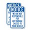 Signmission Notice Not Responsible for Damage, 18'' X 24'' 2 Signs, Heavy Gauge Aluminum, 2PK A-1824-2PACK-23533 - alternate 1