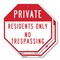 Signmission Private Residents Only No Trespassi, 18 inch X 18 inch, Plastic Sign, 2PK OC-P-2PACK-18-133 - alternate 1