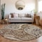 Homeroots 8' Brown Beige And Tan Round Floral Medallion Washable Indoor Outdoor Area Rug 603175 - alternate 6