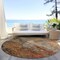 Homeroots 8' Khaki Brown And Copper Round Abstract Washable Indoor Outdoor Area Rug 606136 - alternate 6